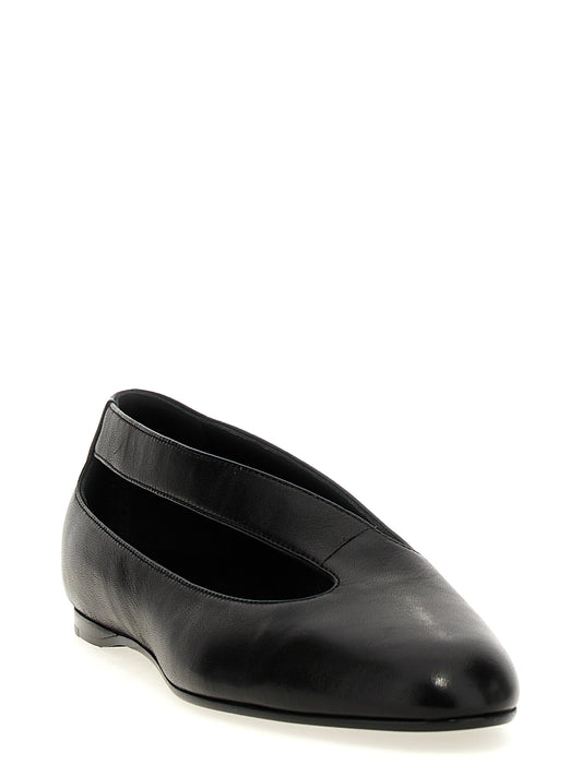 Khaite Black Lamb Leather Ballet Flats Curated Luxury Accessories by Orvyn