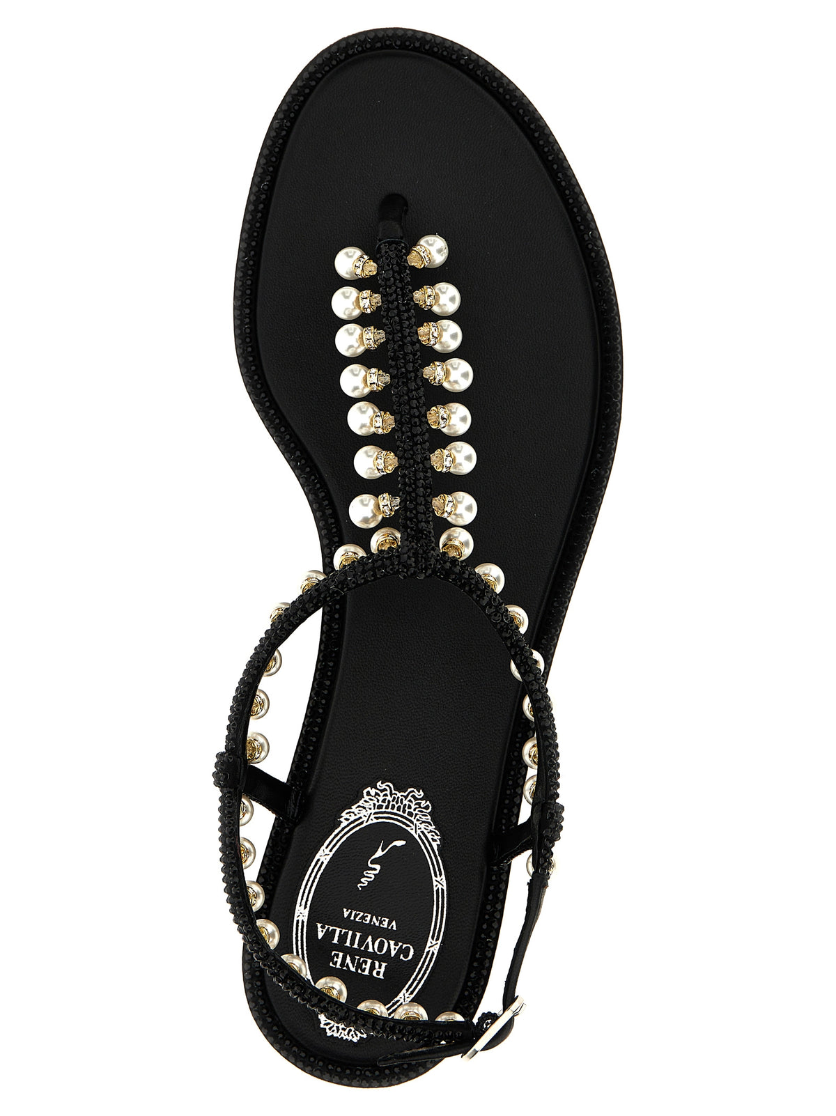 RENE CAOVILLA Black 'Diana' Sandals schwarz