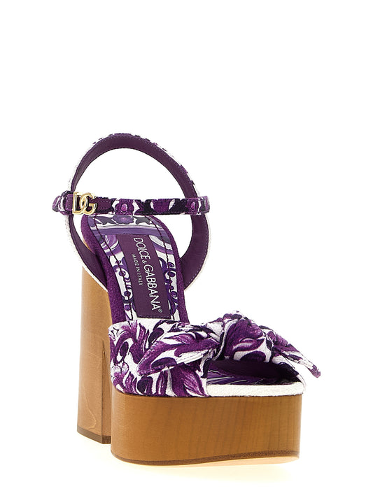 Dolce & Gabbana Purple 'Platform' Sandals lila
