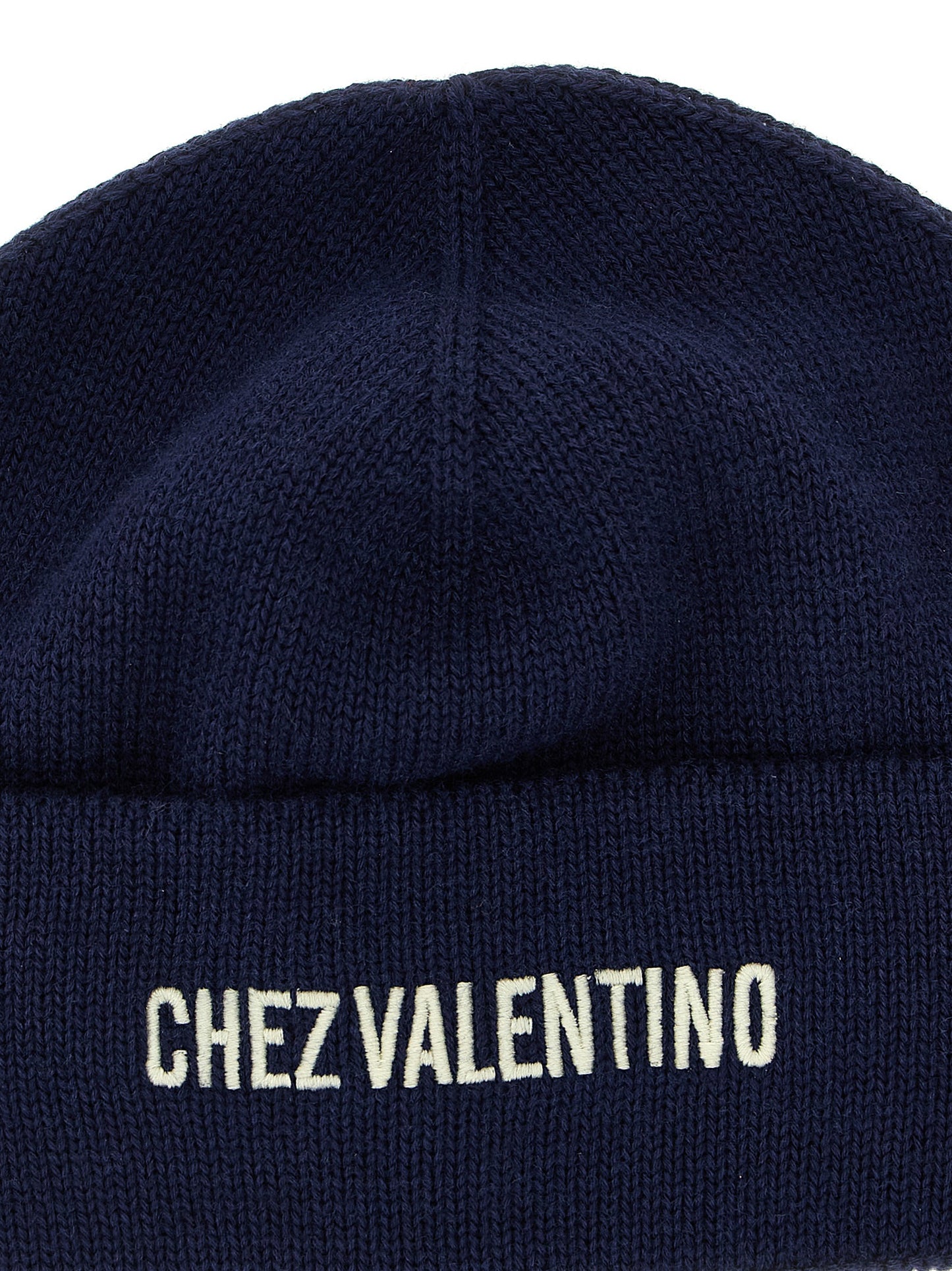 Valentino Garavani Blue Cotton Beanie Curated Luxury Accessories by Orvyn