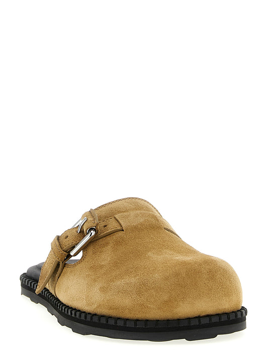 Moschino Beige Leather Clogs Curated Luxury Accessories by Orvyn