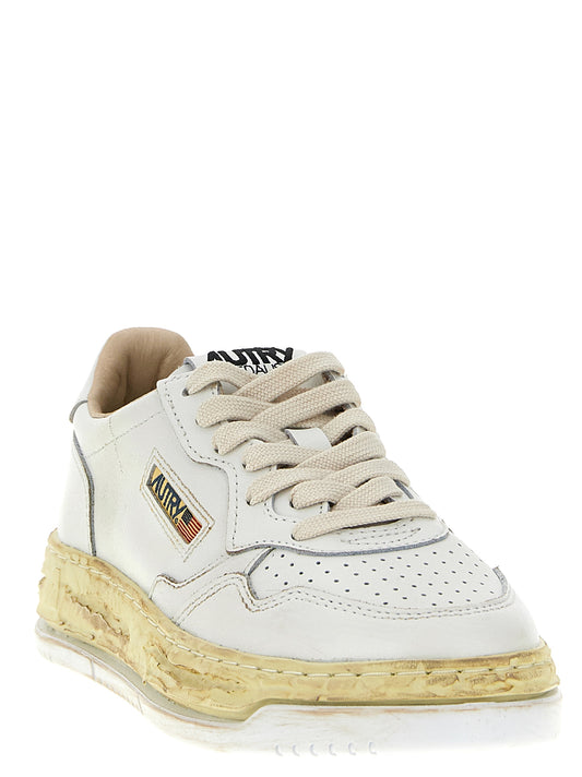 Autry White Goatskin Chunky Sneakers Curated Luxury Accessories by Orvyn