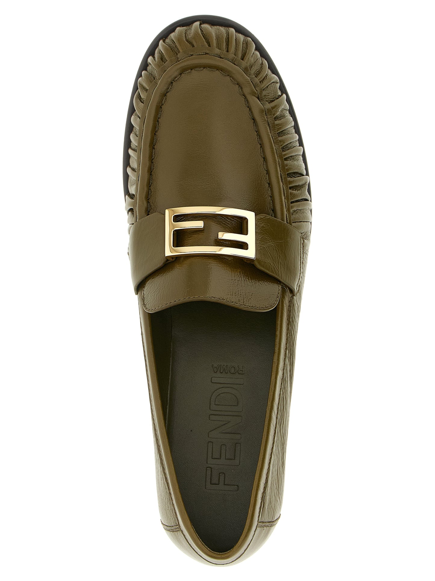 Fendi Bicolor Lamb Leather Slip-On Loafers multicolor