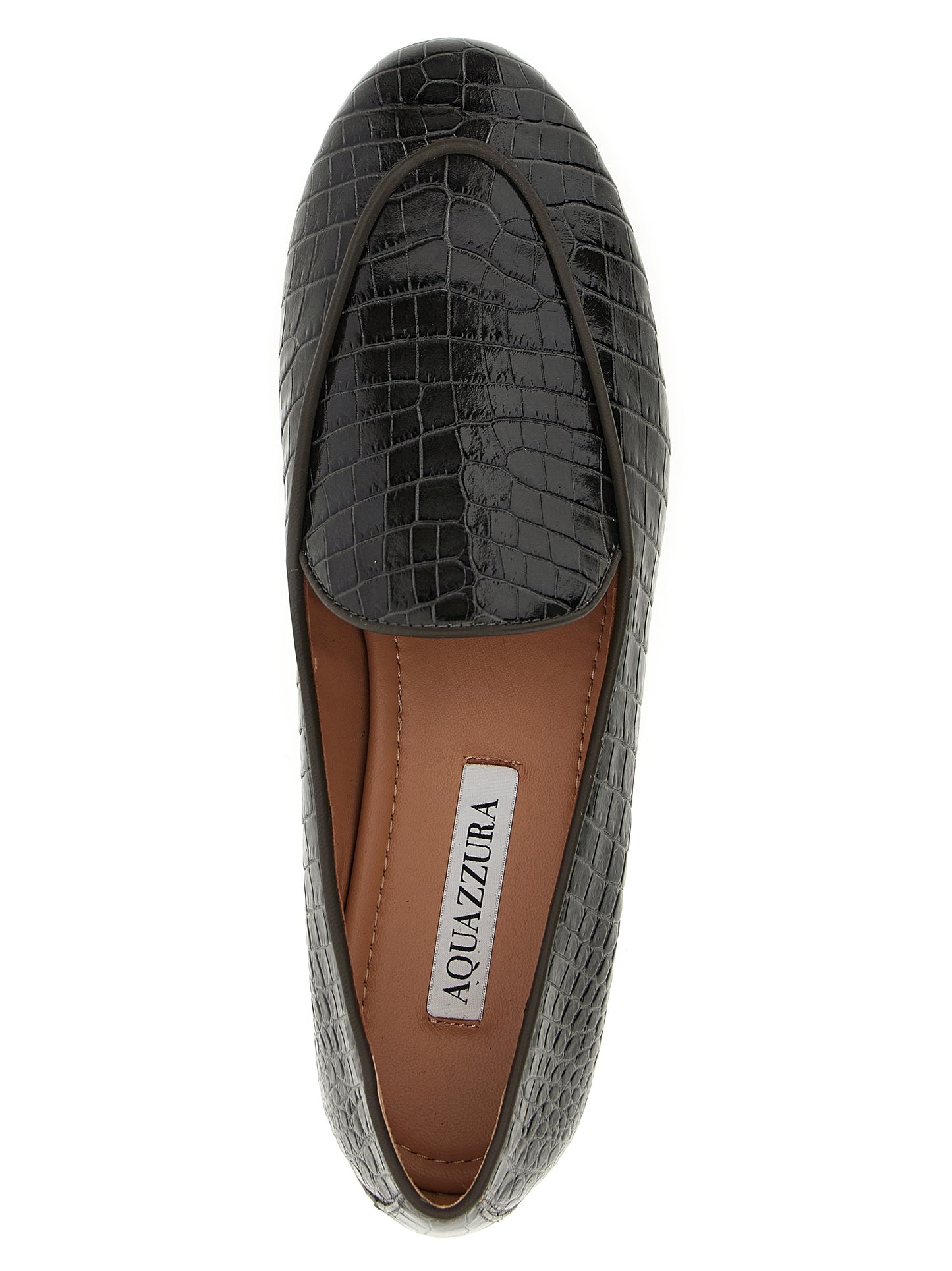 Aquazzura Black Calfskin Slip-On Loafers Curated Luxury Accessories by Orvyn