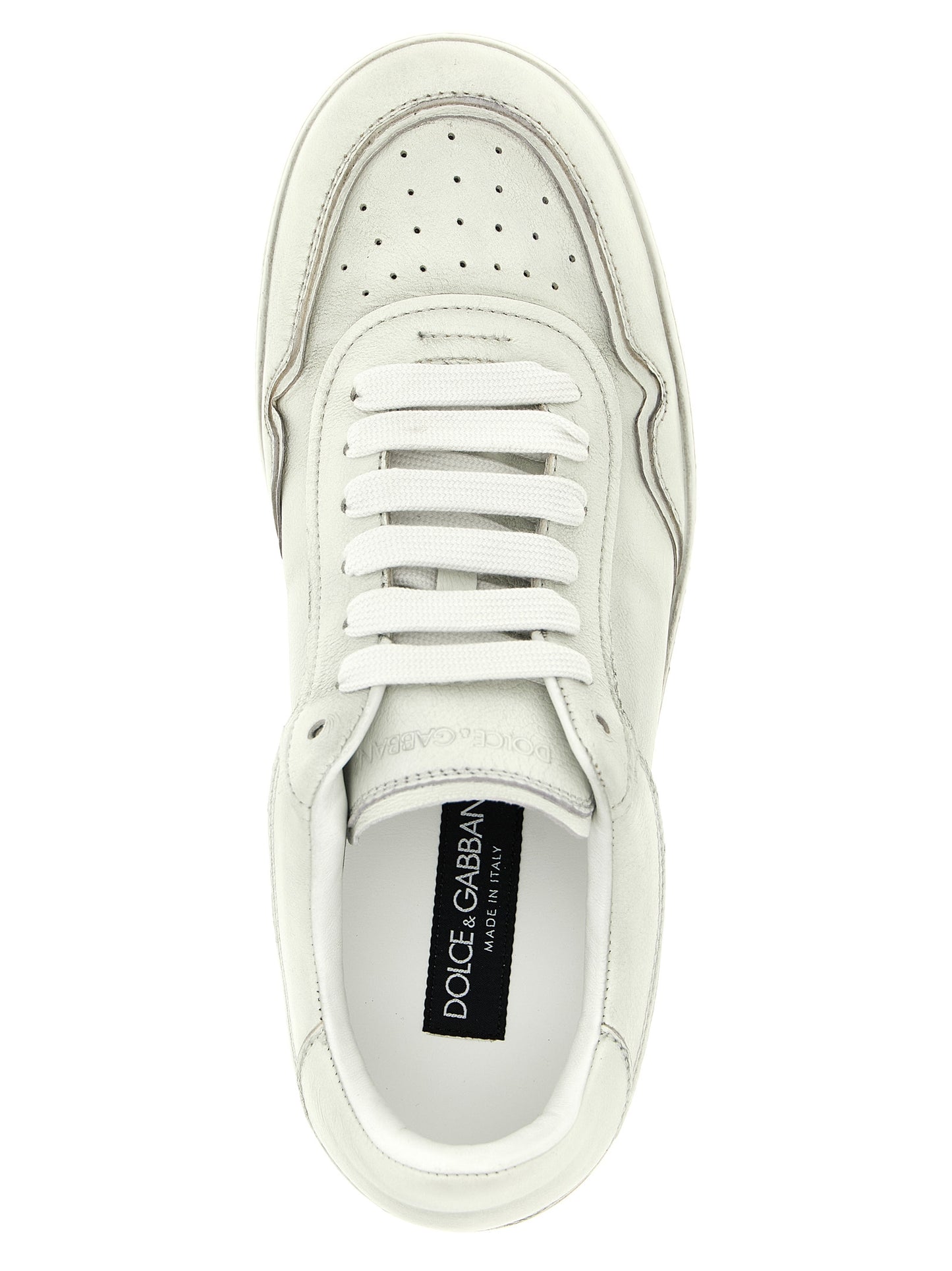 Dolce & Gabbana White Lamb Leather Low Top Sneakers Curated Luxury Accessories by Orvyn