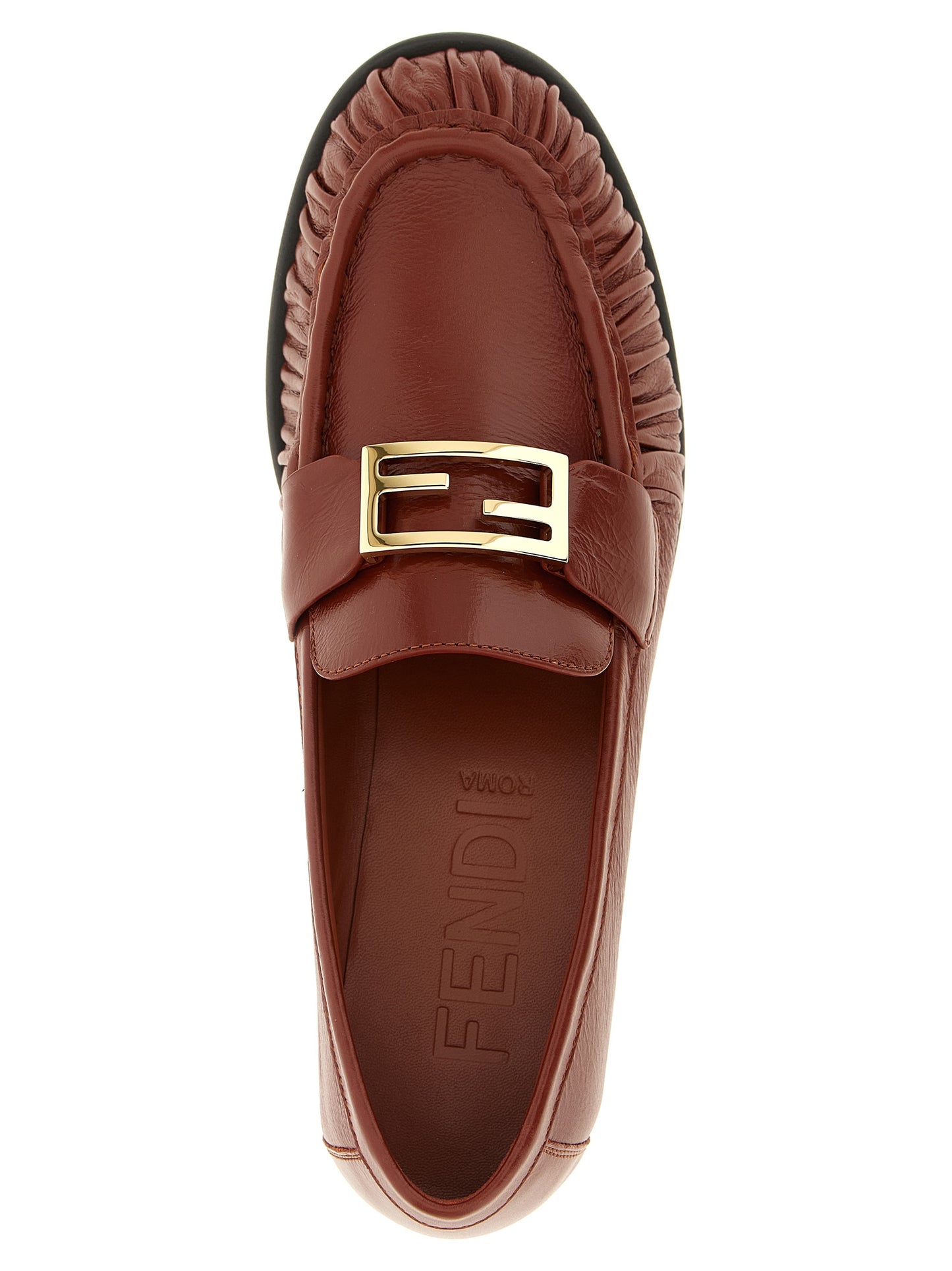 Fendi Brown Lamb Leather Slip-On Loafers Curated Luxury Accessories by Orvyn