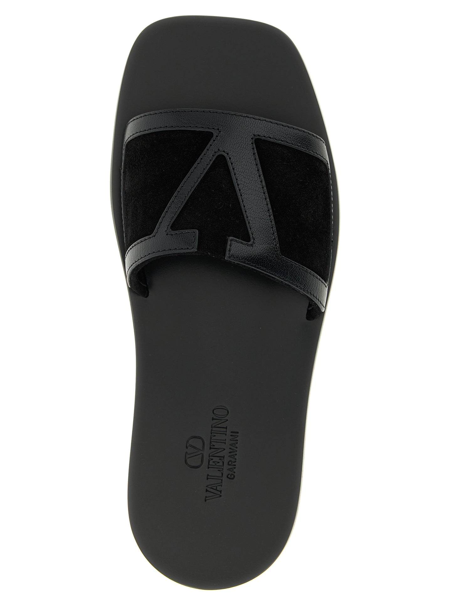 Valentino Garavani Black Calfskin Slides Curated Luxury Accessories by Orvyn