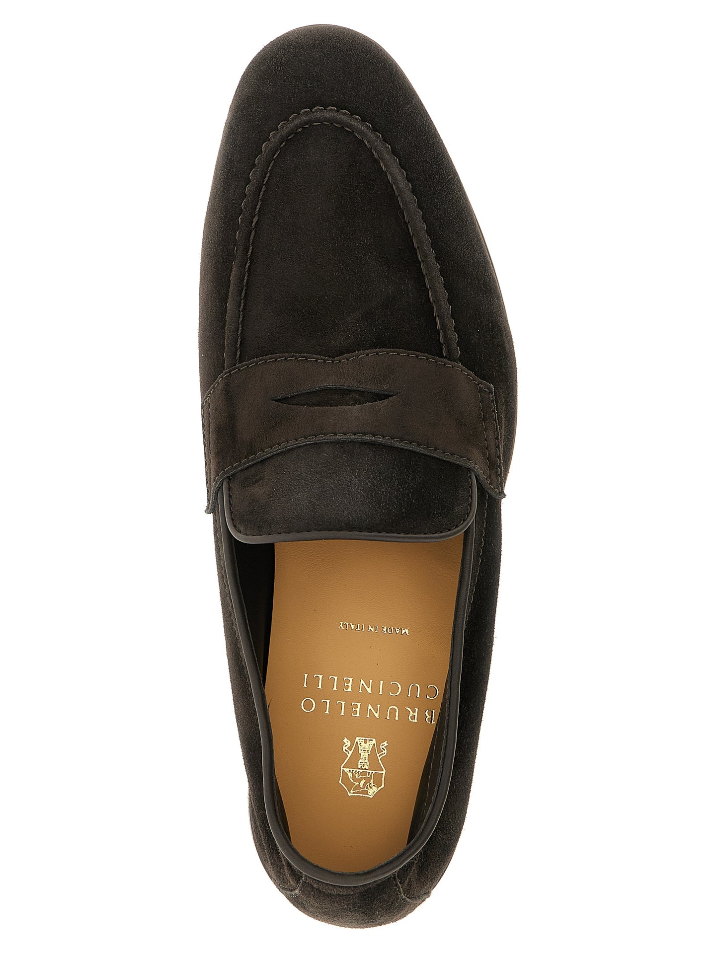 Brunello Cucinelli Brown Calfskin Slip-On Loafers Curated Luxury Accessories by Orvyn
