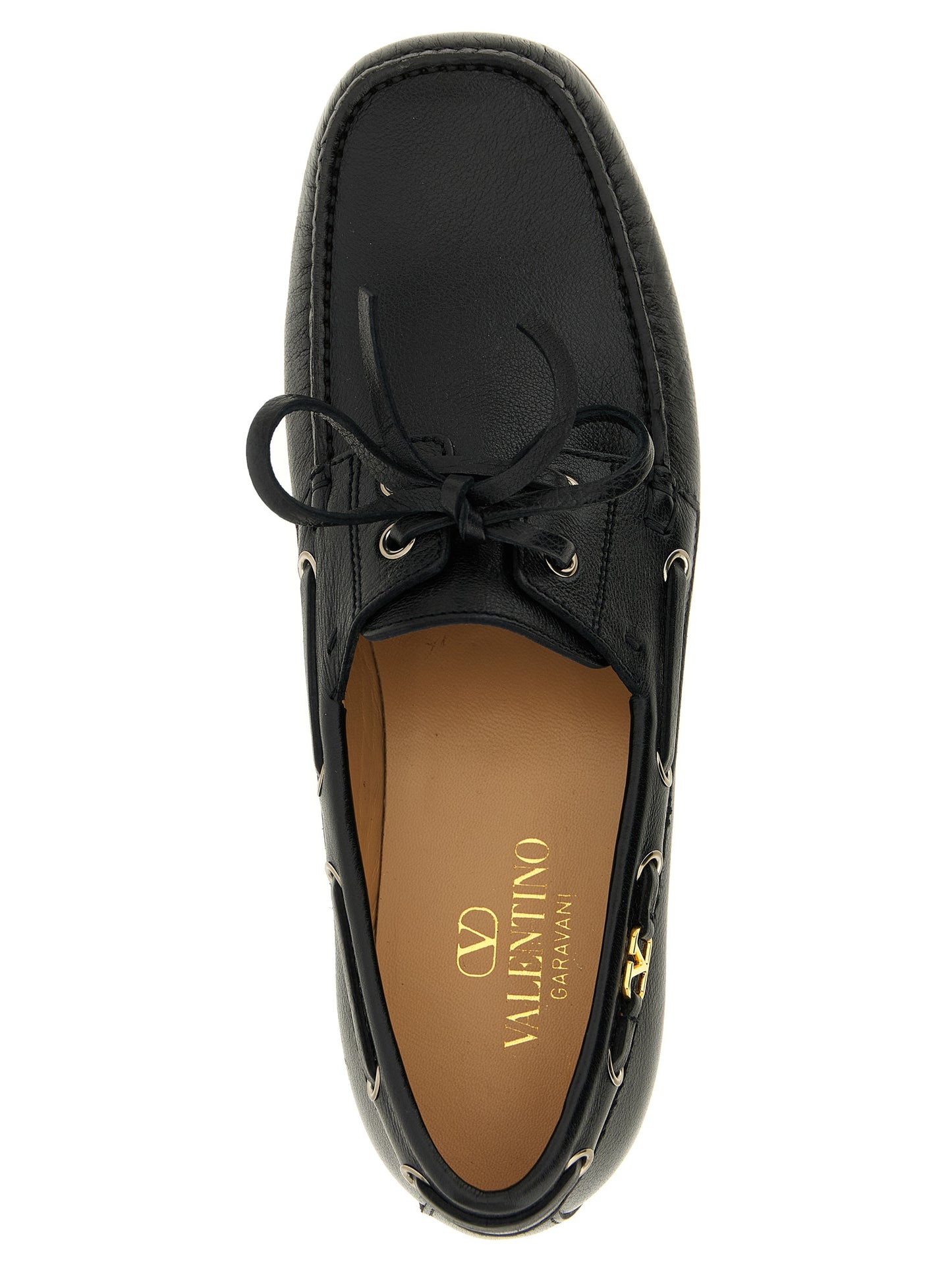 Valentino Garavani Black Buffalo Leather Slip-On Loafers Curated Luxury Accessories by Orvyn