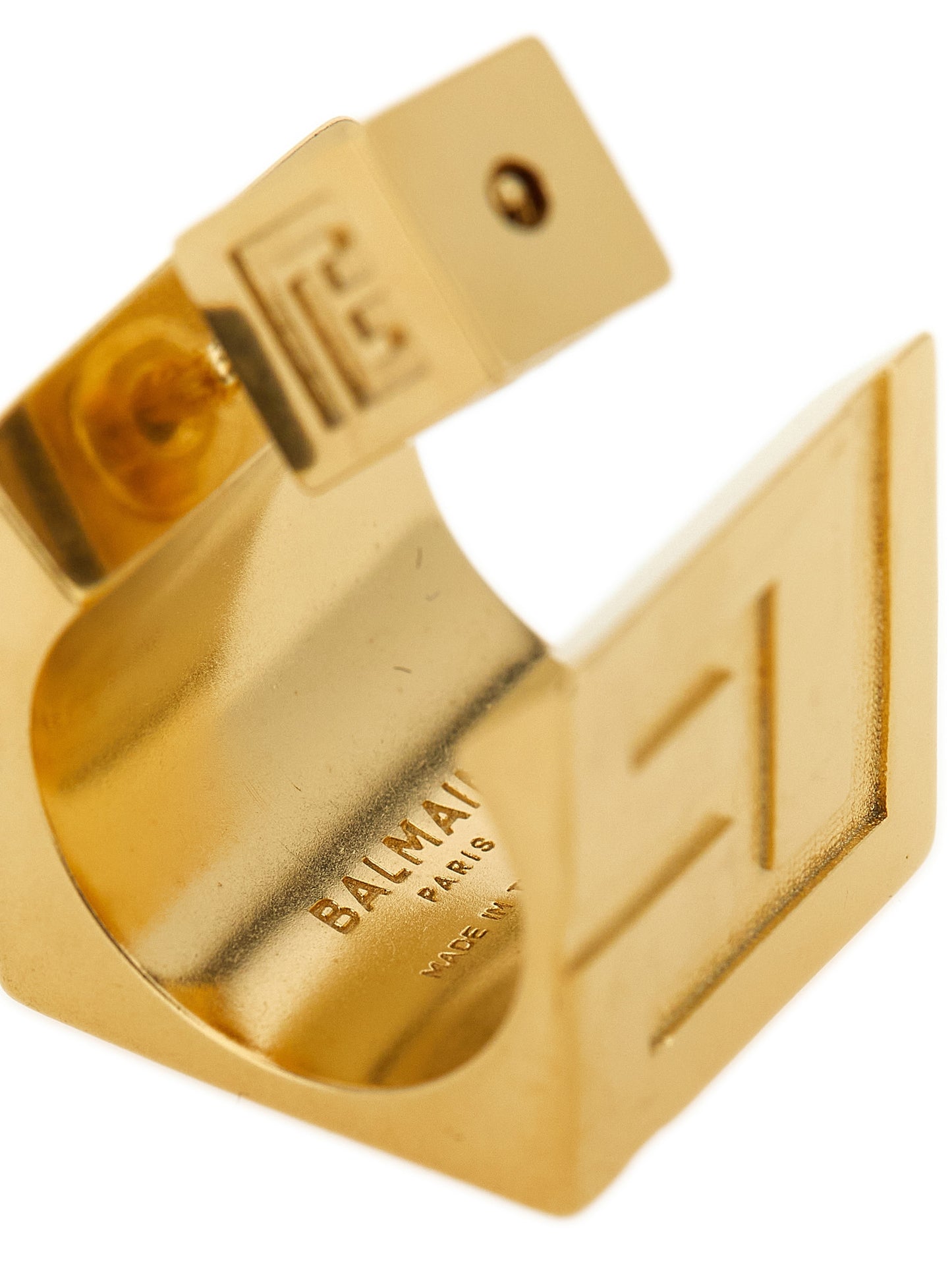 Balmain Gold Brass Earrings Curated Luxury Accessories by Orvyn