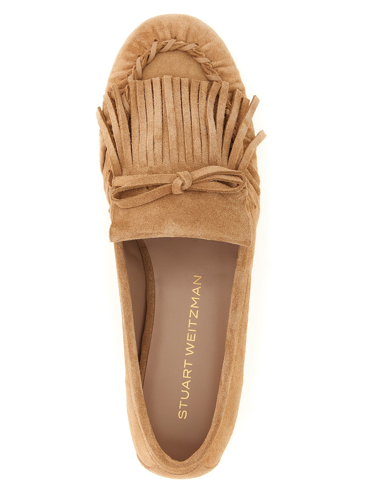 Stuart Weitzman Brown Calfskin Slip-On Loafers Curated Luxury Accessories by Orvyn