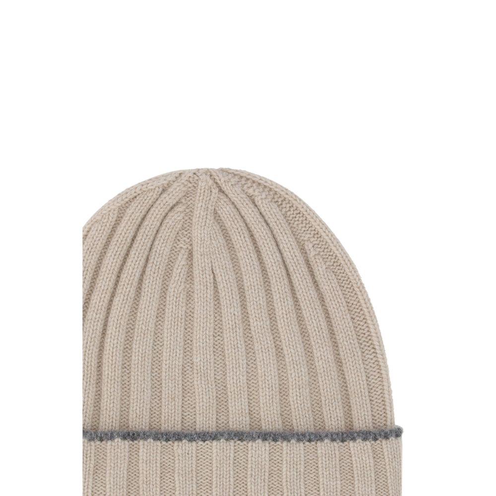 Brunello Cucinelli Beige Cashmere Beanie Curated Luxury Accessories by Orvyn