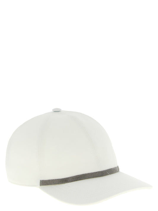 Brunello Cucinelli White Cotton Cap (Baseball Hat) Curated Luxury Accessories by Orvyn