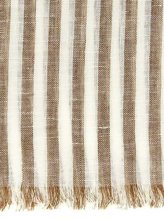 Brunello Cucinelli Brown Linen Scarf Curated Luxury Accessories by Orvyn