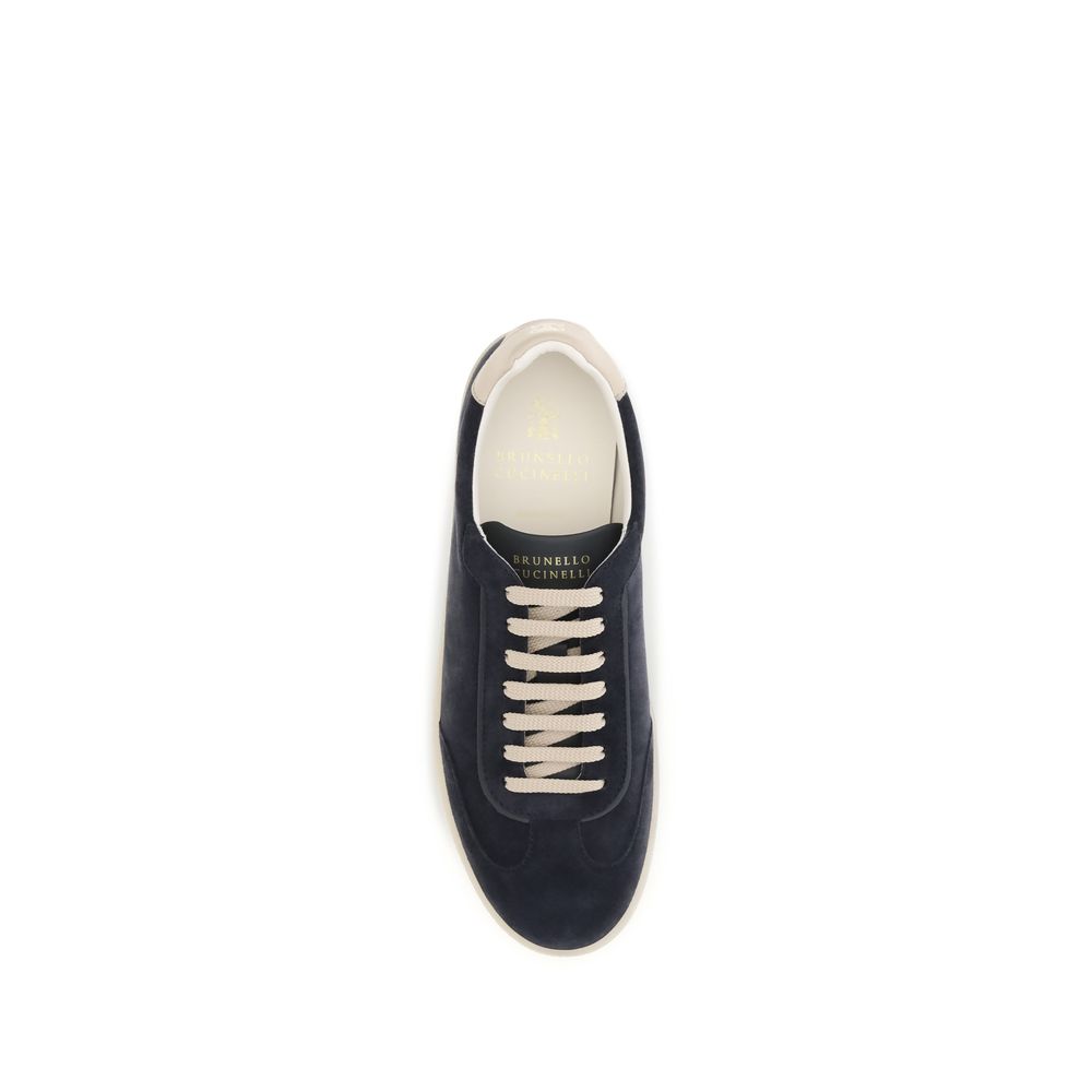 Brunello Cucinelli Brown Calf Leather Bos Taurus Low Top Sneakers Curated Luxury Accessories by Orvyn