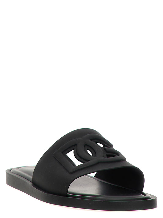 Dolce & Gabbana Black Polyethylene Slides Curated Luxury Accessories by Orvyn