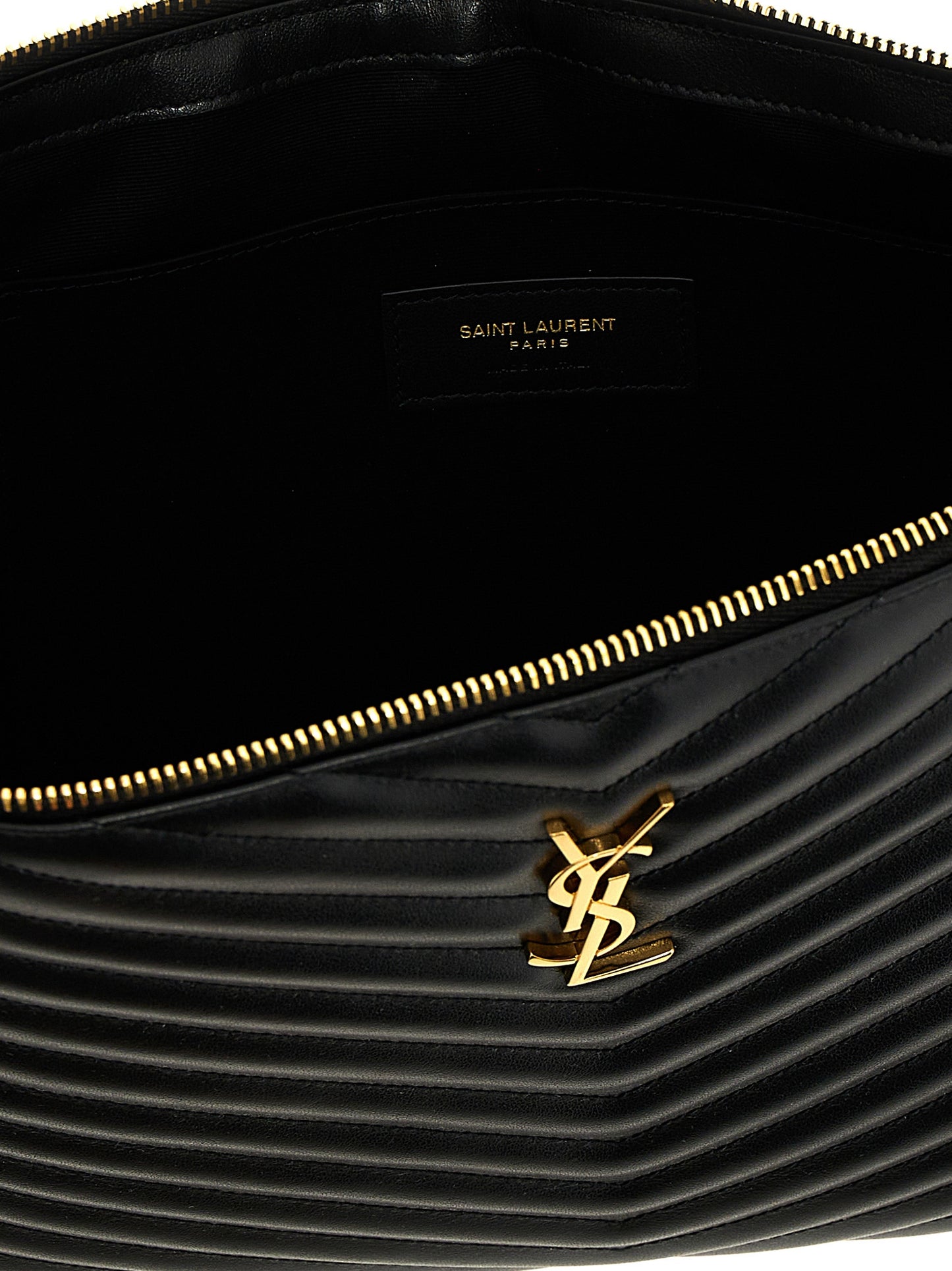 Saint Laurent Black 'Cassandre' Clutch Curated Luxury Accessories by Orvyn