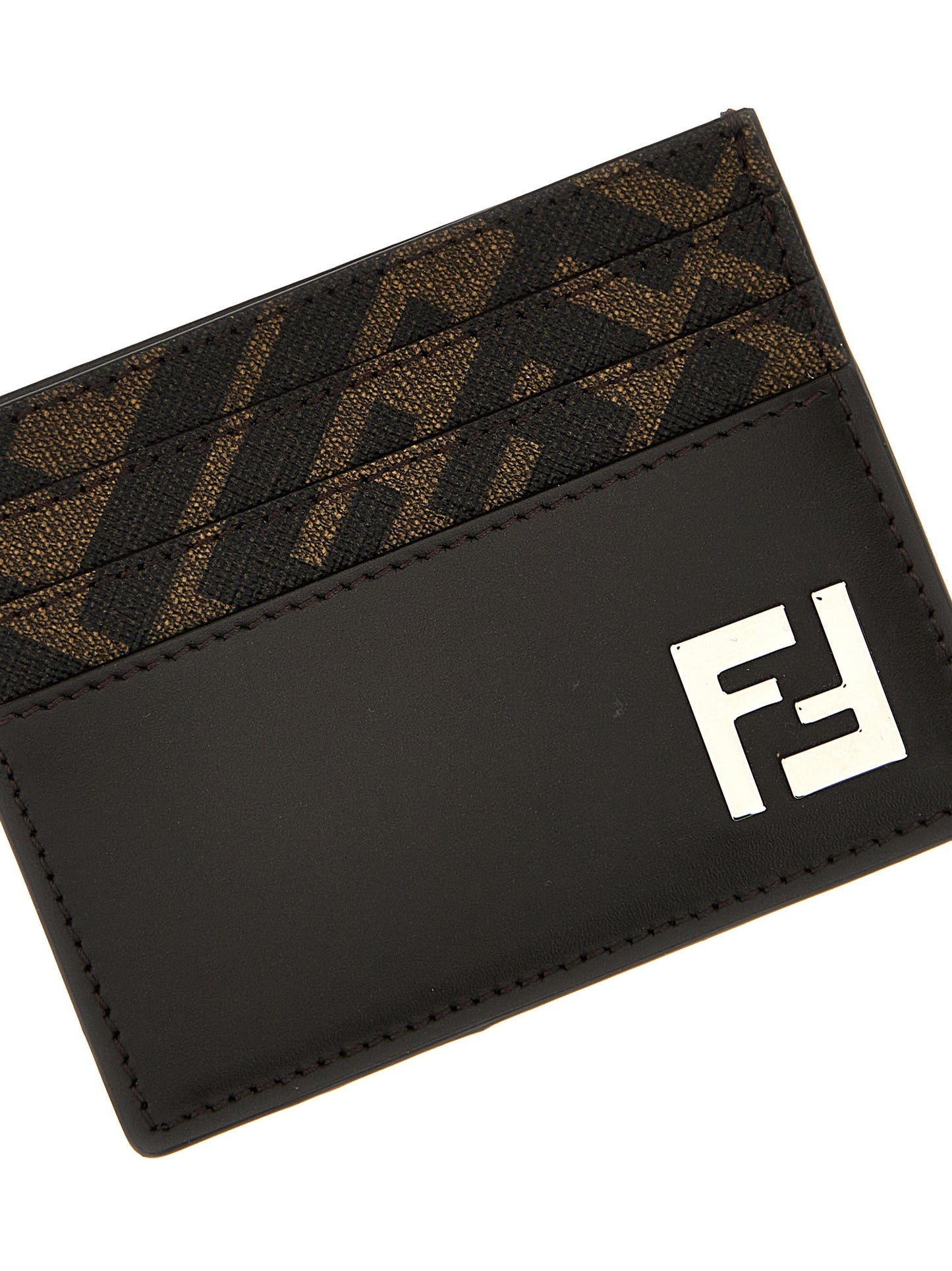 Fendi Brown Calf Leather Bos Taurus Cardholder Curated Luxury Accessories by Orvyn