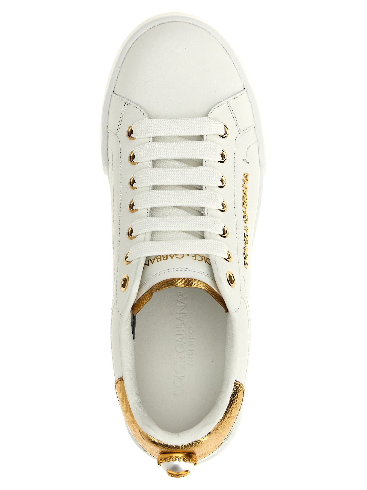 Dolce & Gabbana Gold Calfskin Low Top Sneakers Curated Luxury Accessories by Orvyn