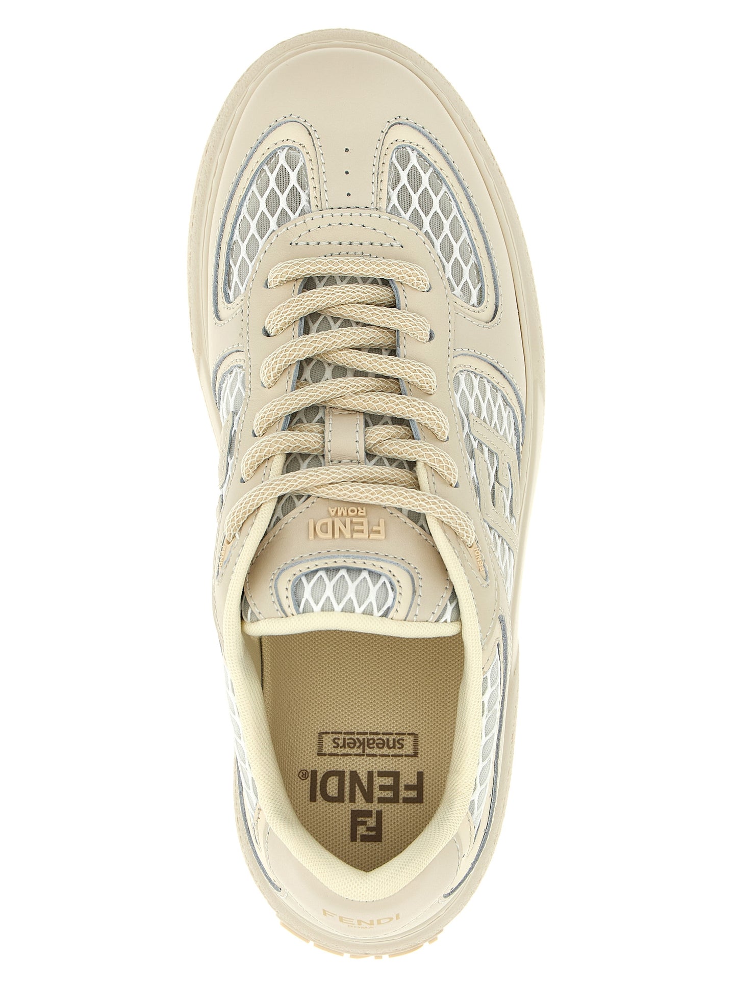 Fendi Beige Calfskin Platform Sneakers Curated Luxury Accessories by Orvyn
