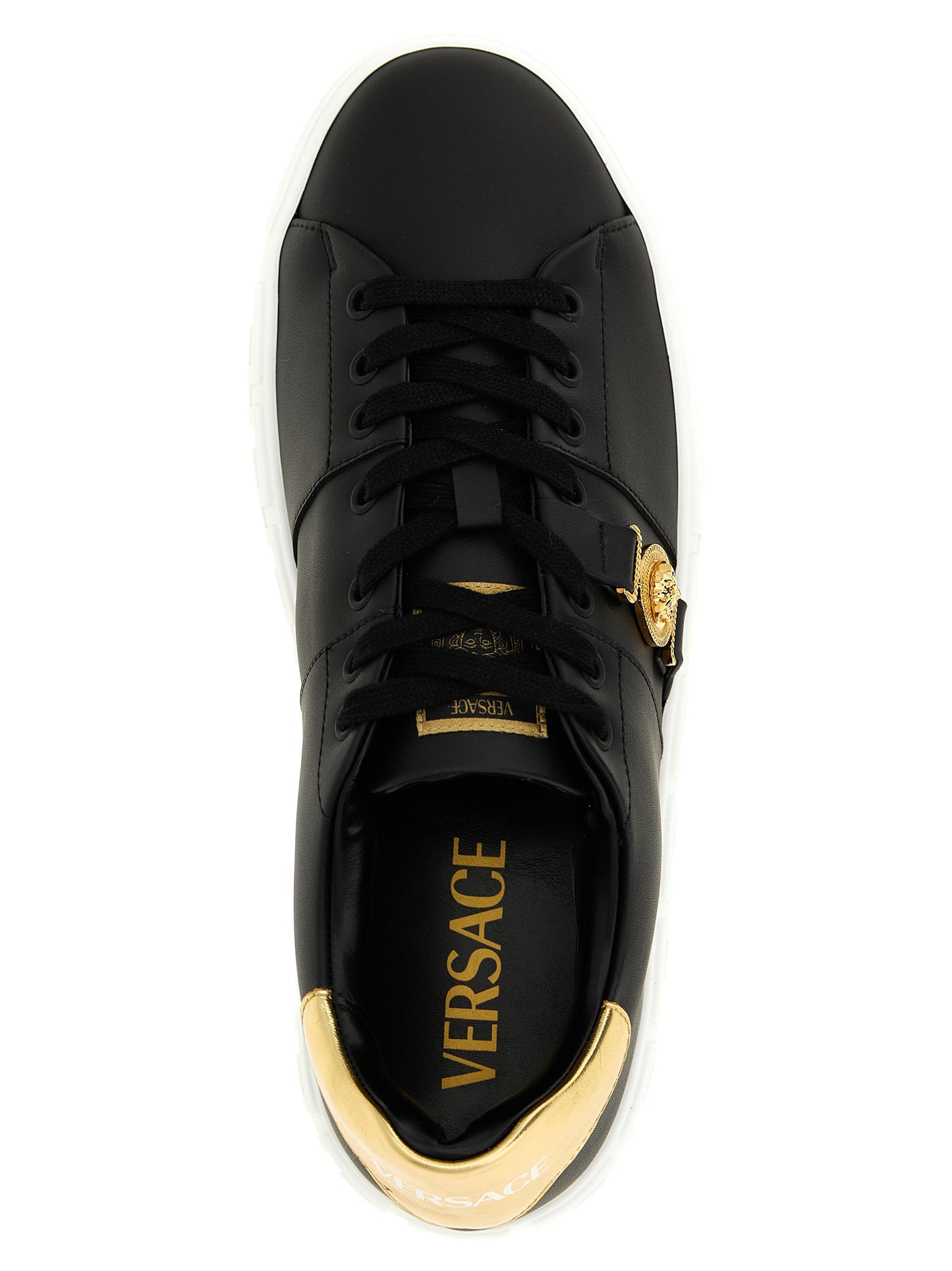 Versace Black Nylon Low Top Sneakers schwarz