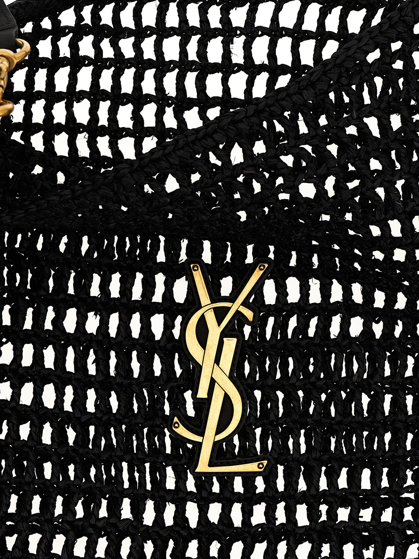 Saint Laurent Black Raffia Shoulder Bag Curated Luxury Accessories by Orvyn