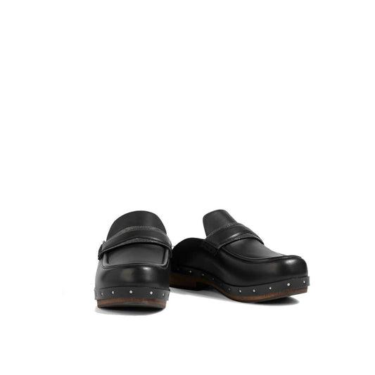 Brunello Cucinelli Black Leather Mules Curated Luxury Accessories by Orvyn
