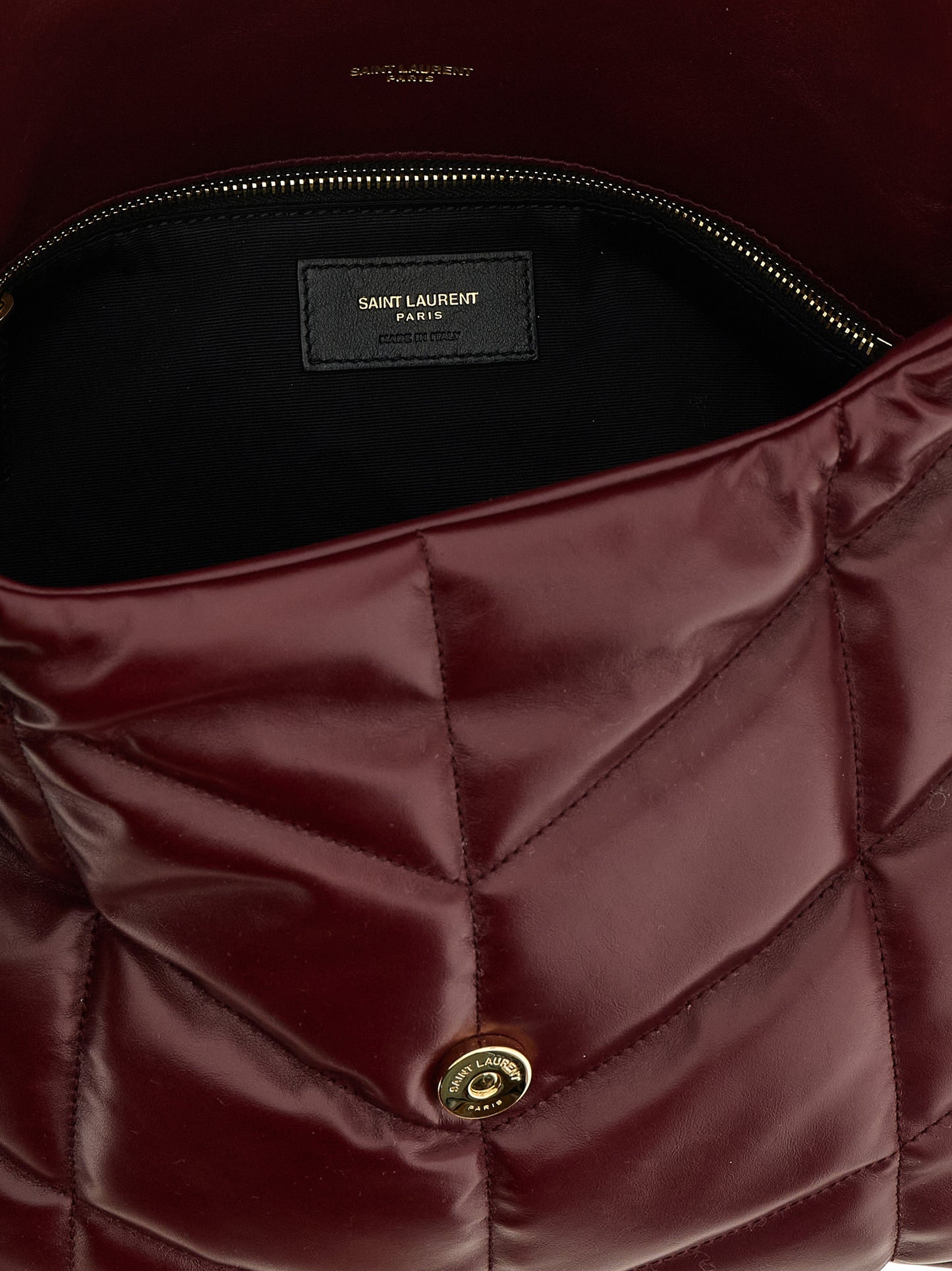 Saint Laurent Bordeaux Calfskin Shoulder Bag Curated Luxury Accessories by Orvyn
