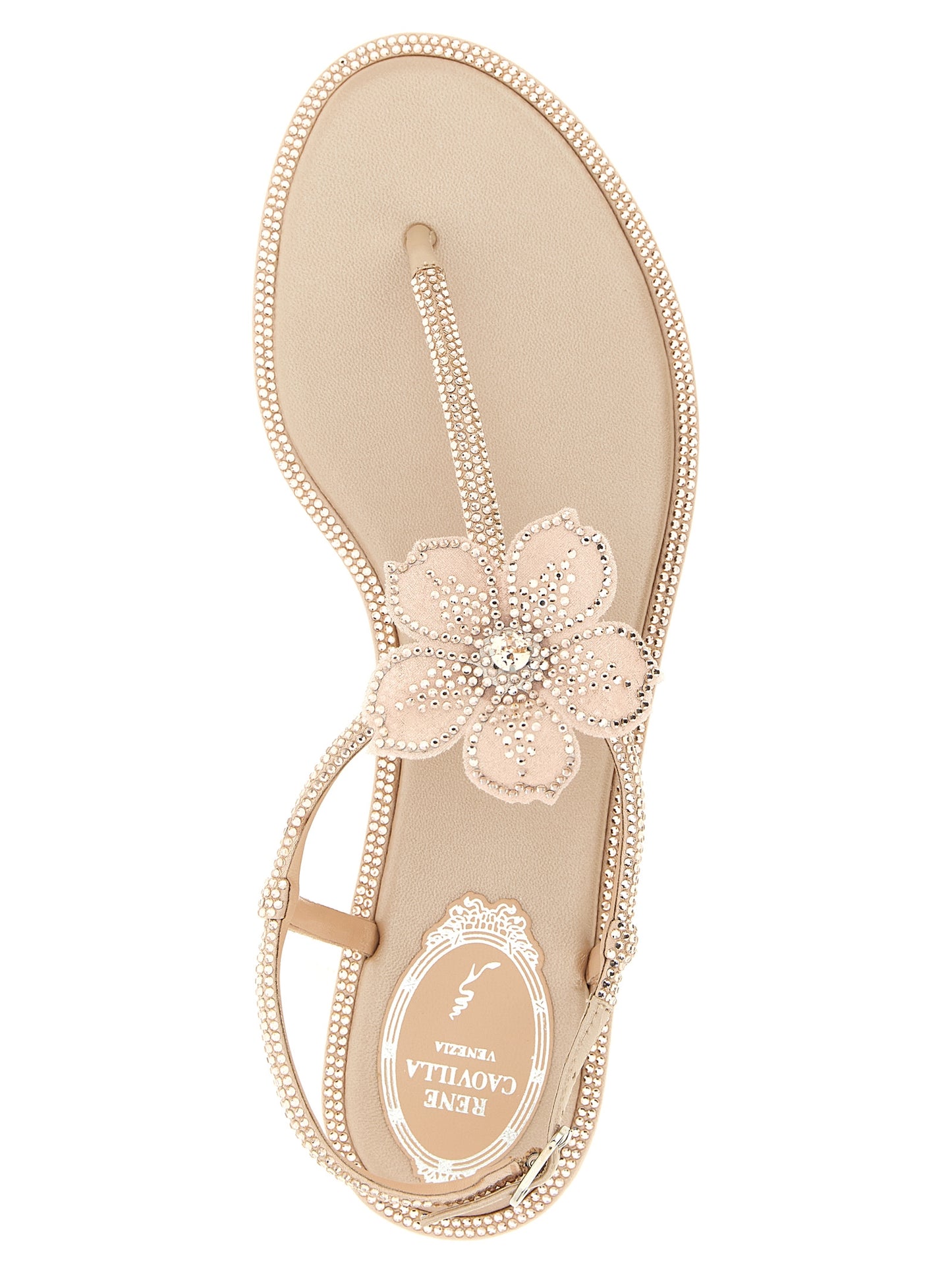 RENE CAOVILLA Multicolor Glass Flat Sandals Curated Luxury Accessories by Orvyn