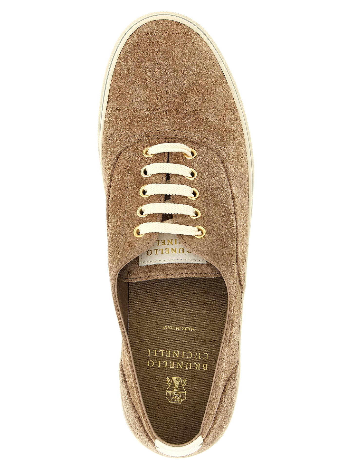 Brunello Cucinelli Beige 'Lace Up' Sneakers Curated Luxury Accessories by Orvyn