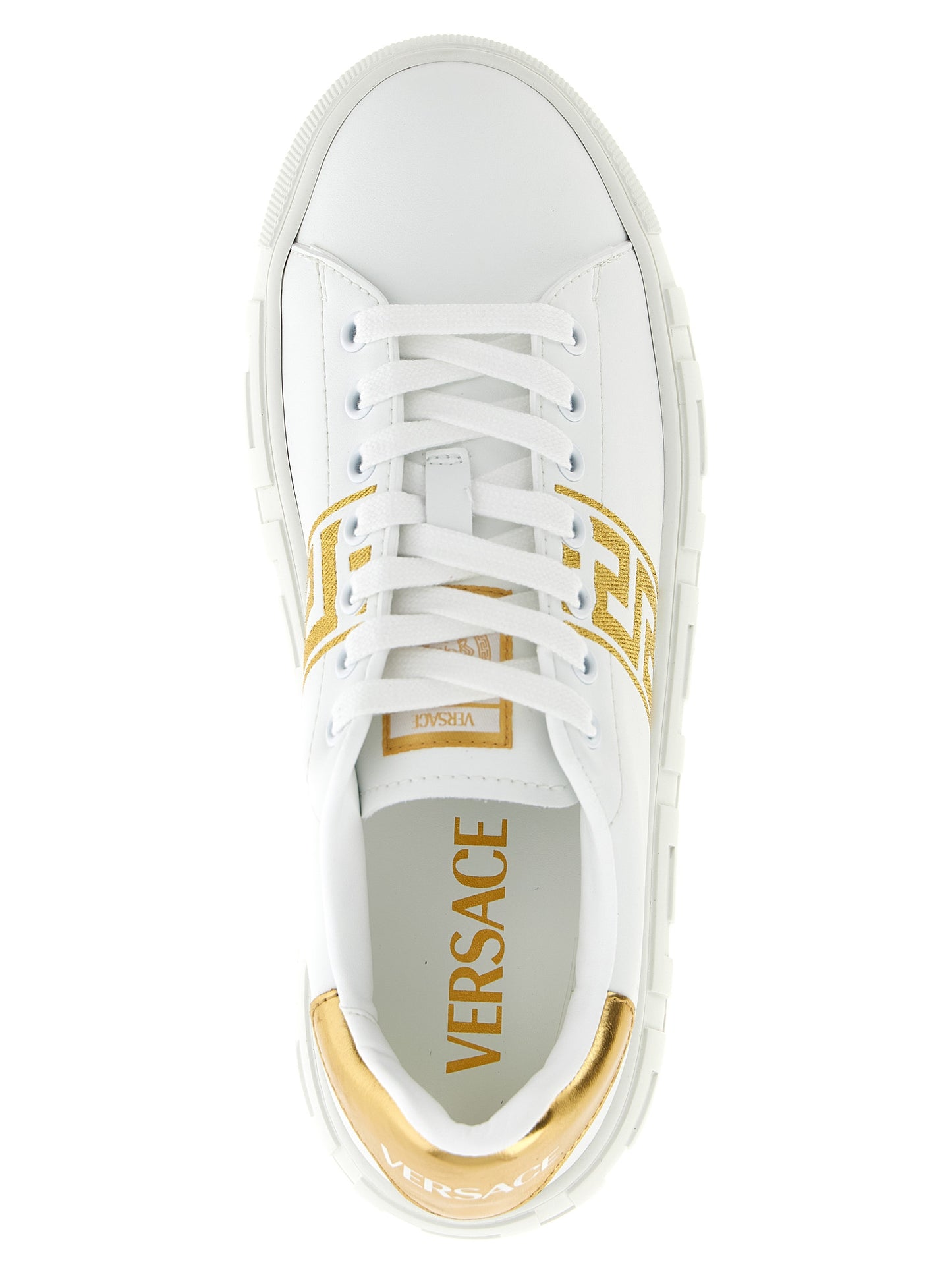Versace Gold Nylon Platform Sneakers Curated Luxury Accessories by Orvyn
