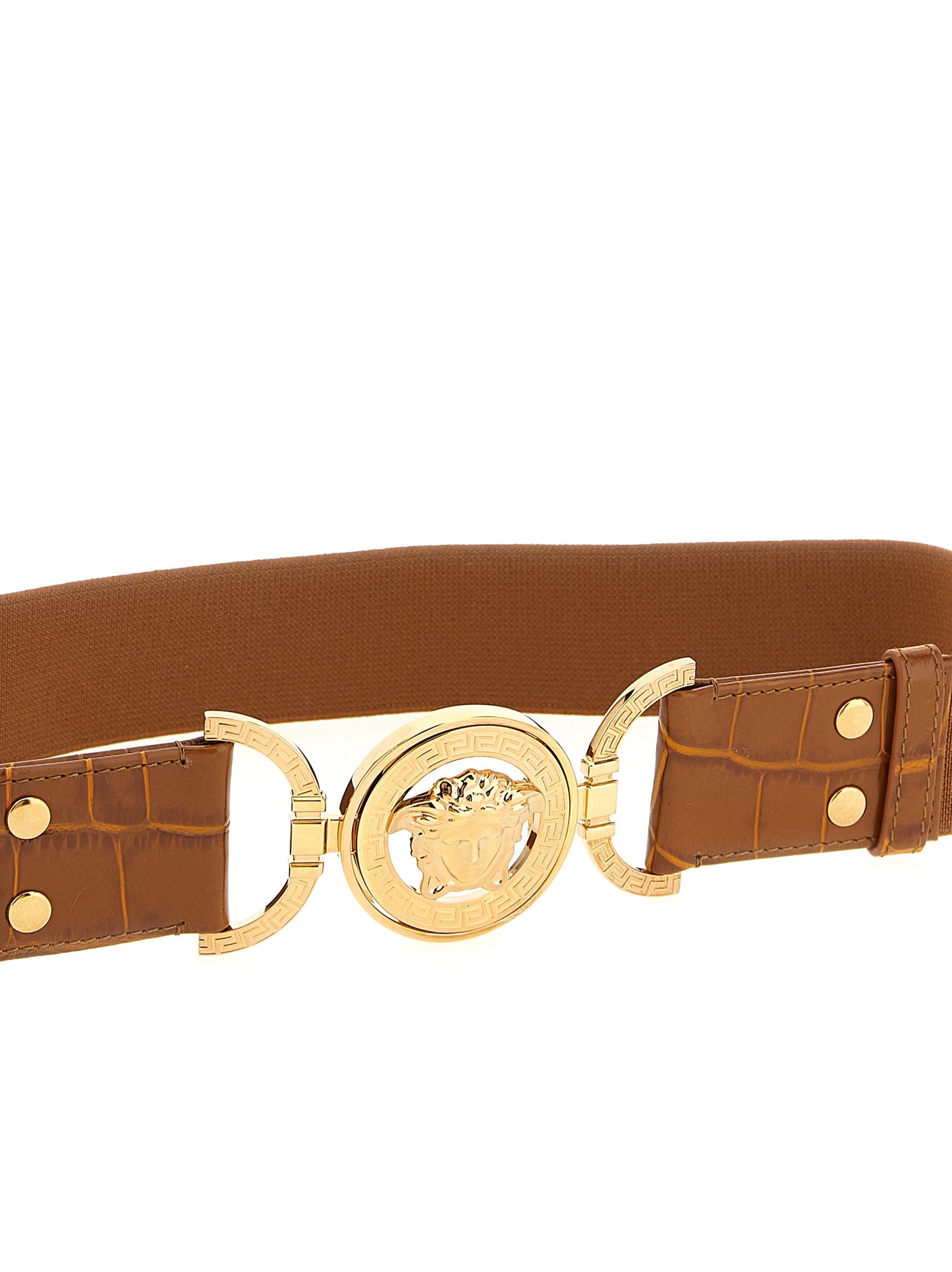 Versace Brown 'Medusa' Belt Curated Luxury Accessories by Orvyn