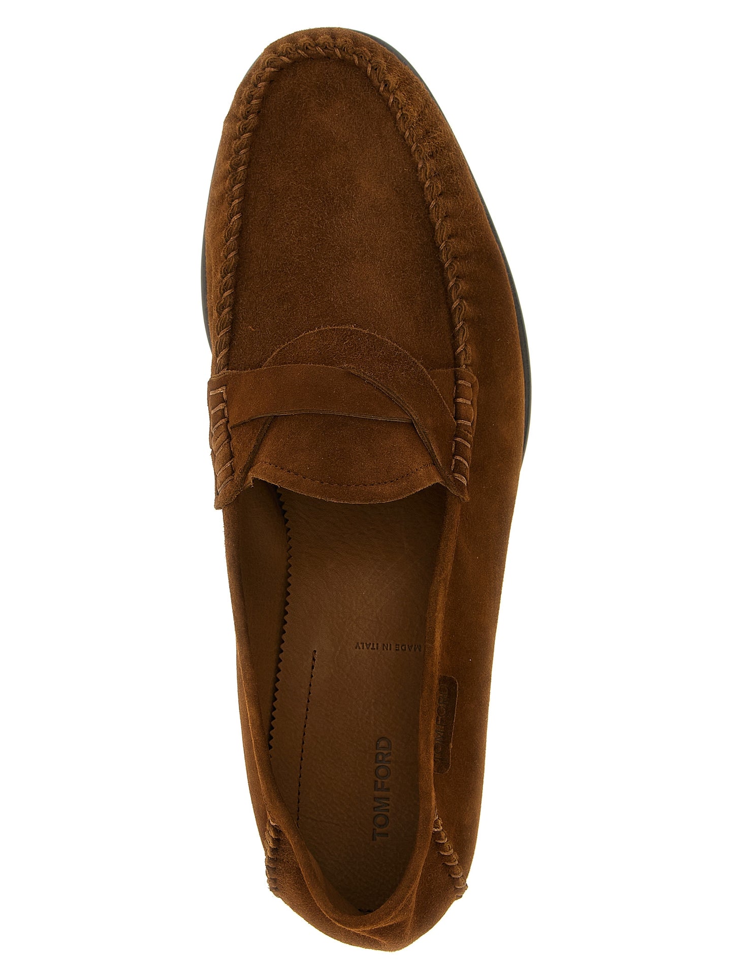 Tom Ford Brown Suede Leather Slip-On Loafers Curated Luxury Accessories by Orvyn