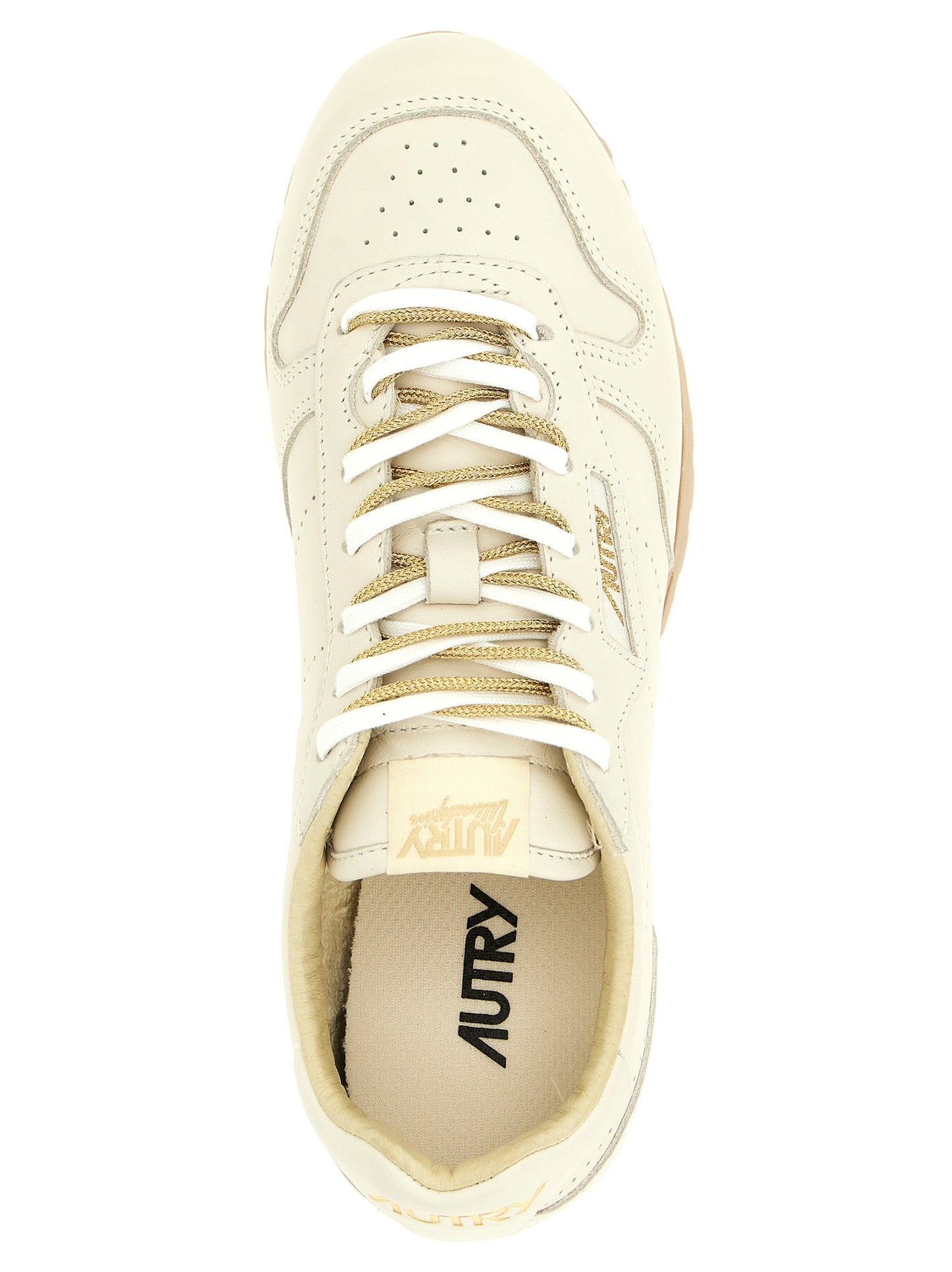 Autry Beige Cowhide Low Top Sneakers Curated Luxury Accessories by Orvyn