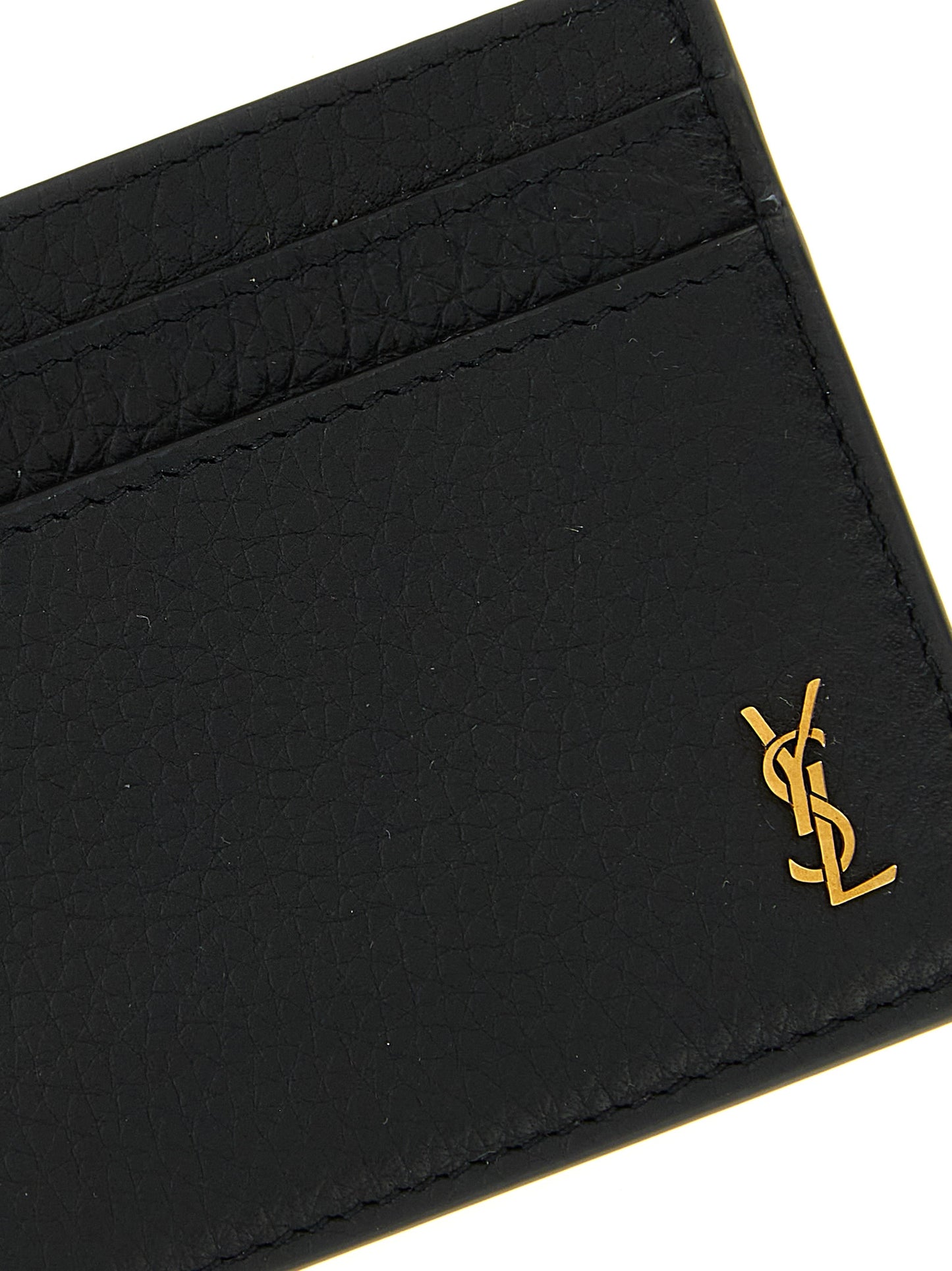 Saint Laurent Black 'Tiny Cassandre' Card Holder Curated Luxury Accessories by Orvyn
