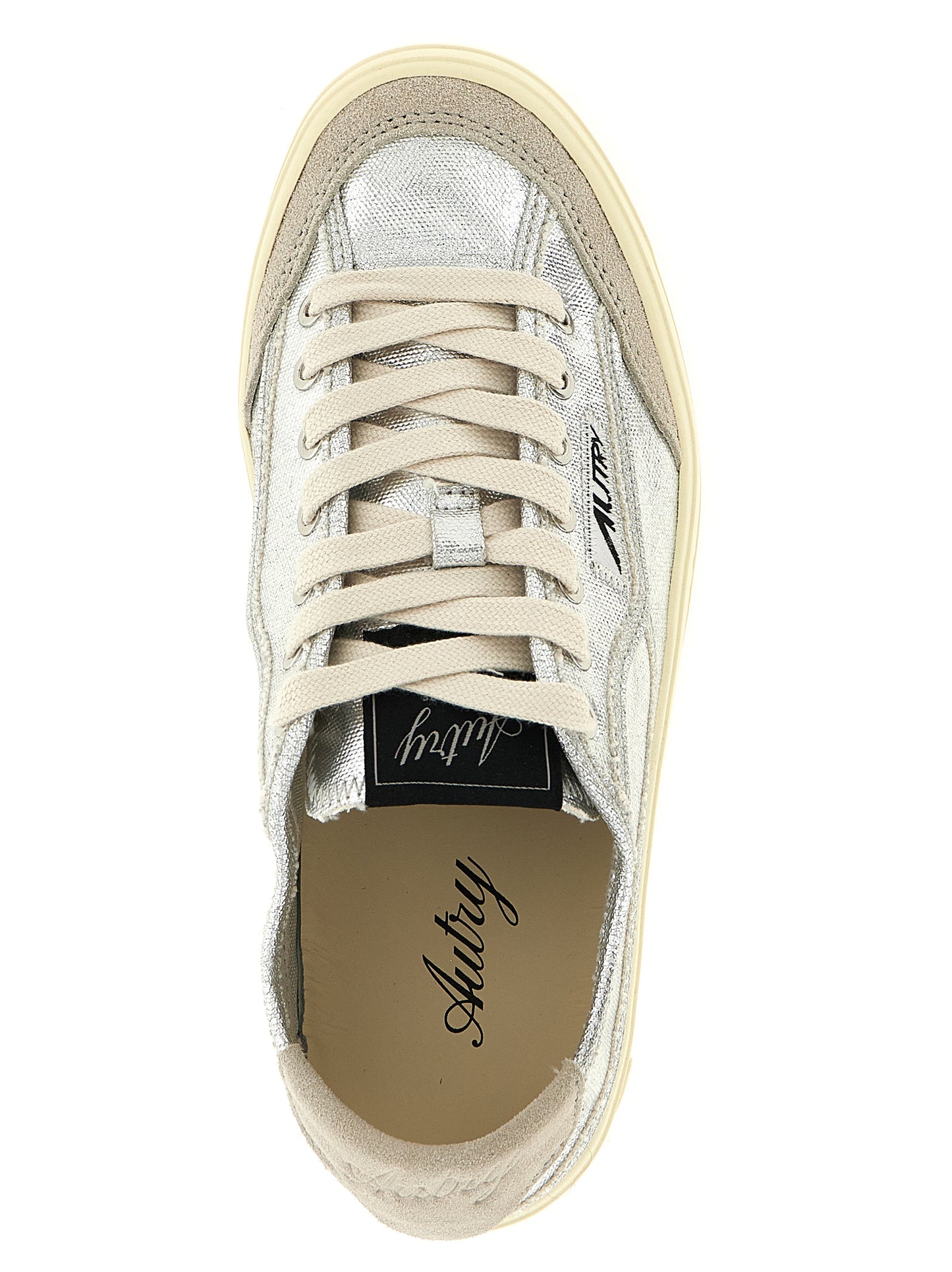 Autry Silver Canvas Low Top Sneakers Curated Luxury Accessories by Orvyn