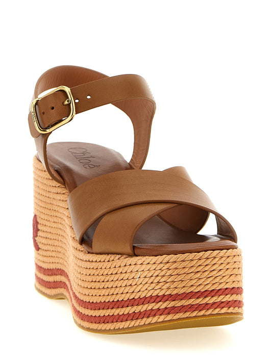 Chloé Brown Oversized Sandals braun