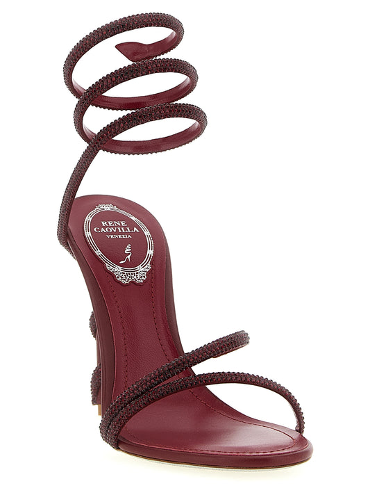 RENE CAOVILLA Bordeaux 'Margot' Sandals