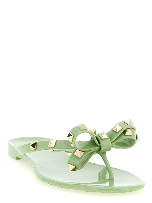 Valentino Garavani Bicolor 'Pm Thong Rockstud' Sandals multicolor
