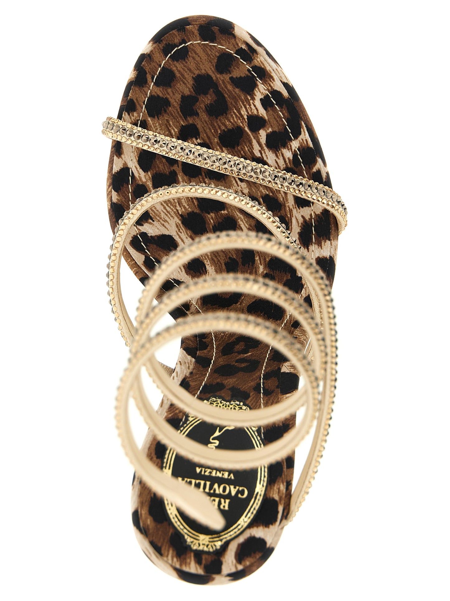 RENE CAOVILLA Multicolor 'Cleo Leopard' Sandals