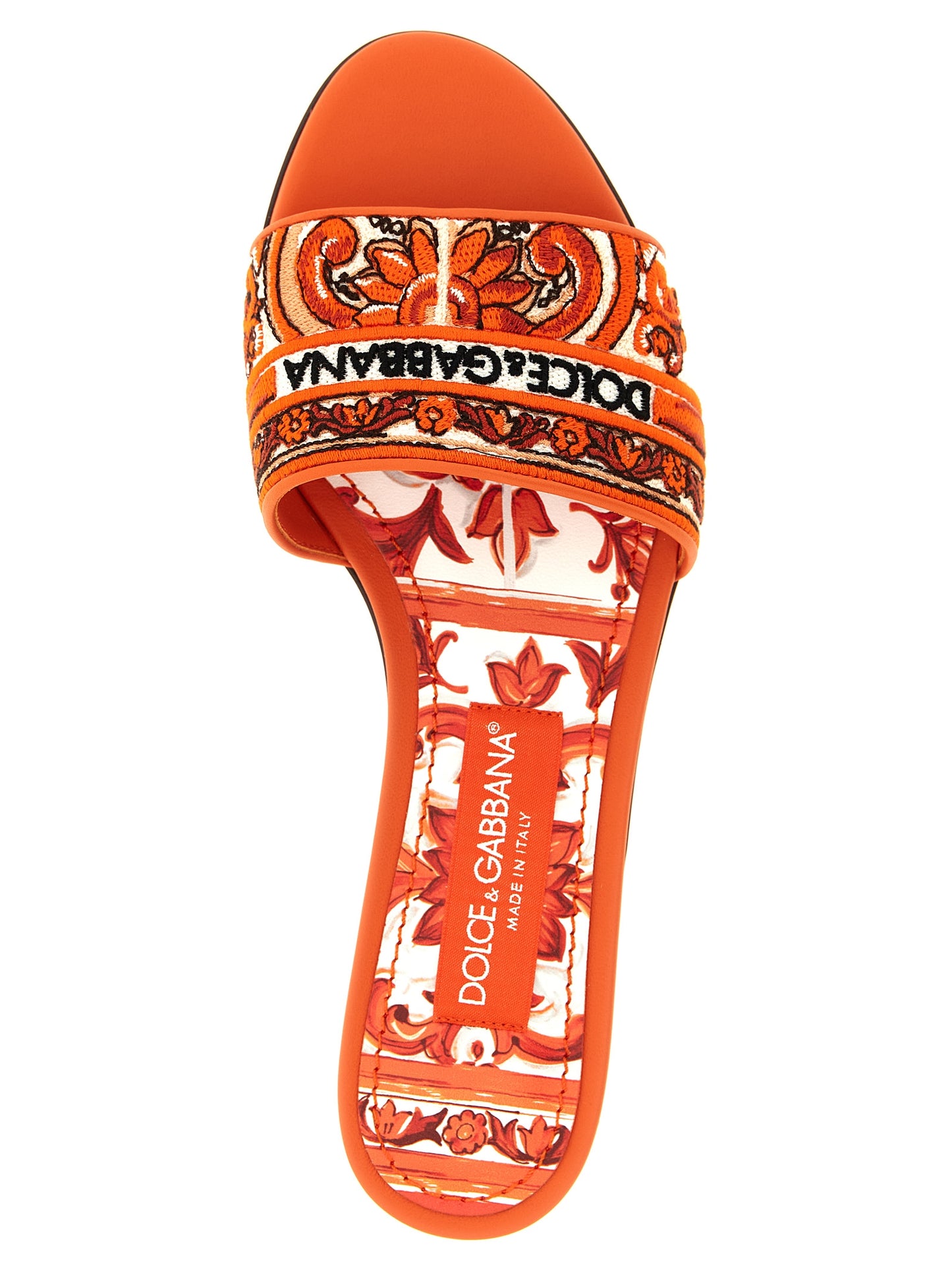 Dolce & Gabbana Orange 'Maiolica' Slides