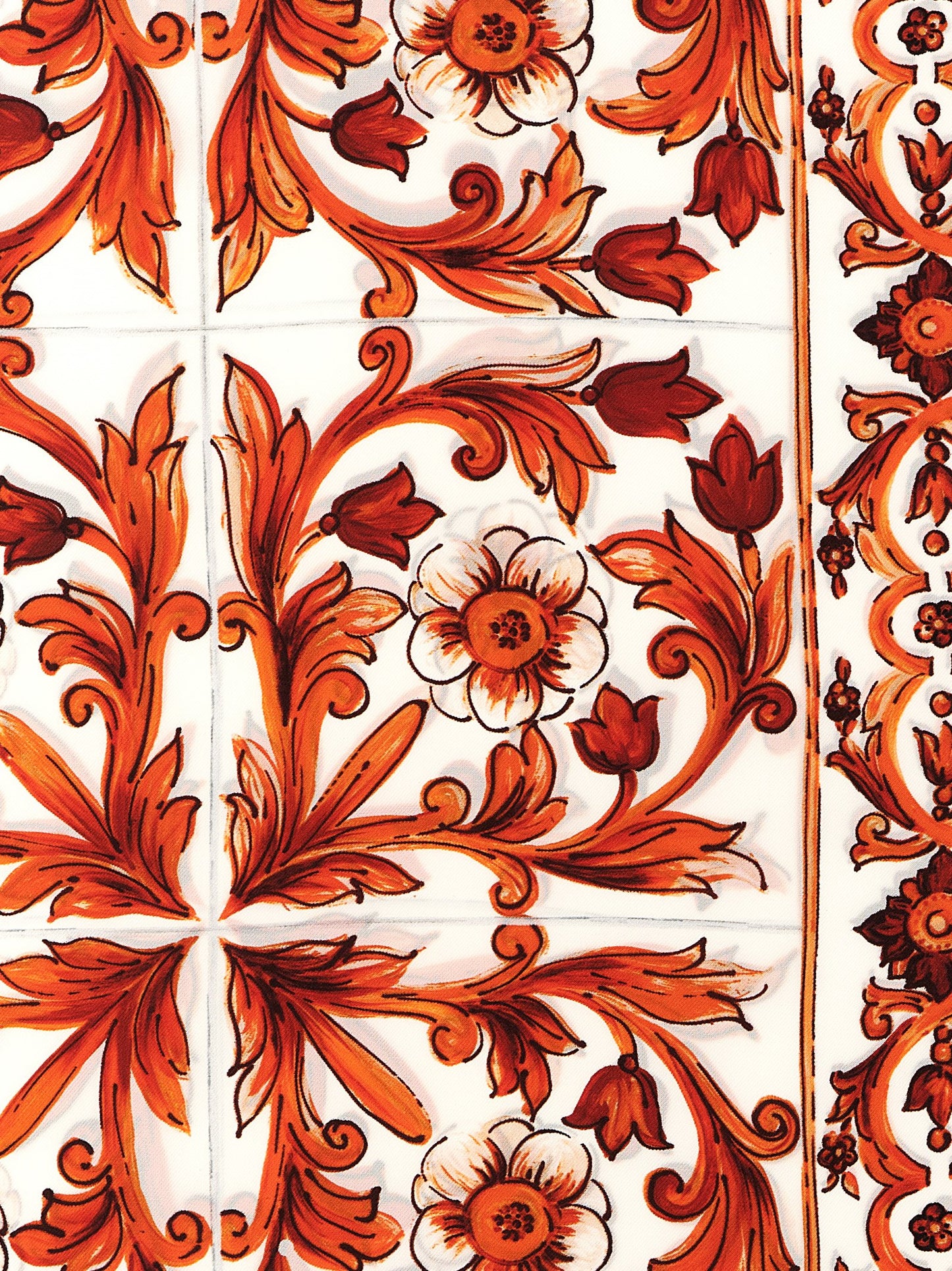 Dolce & Gabbana Orange 'Maiolica' Foulard