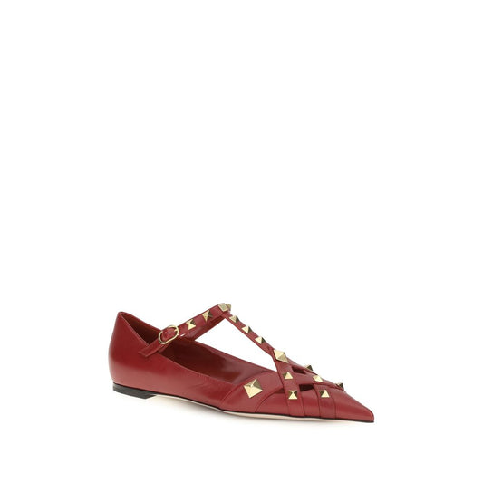 Valentino Garavani Multicolor Studdy Ballerinas In Kidskin Mini Flats