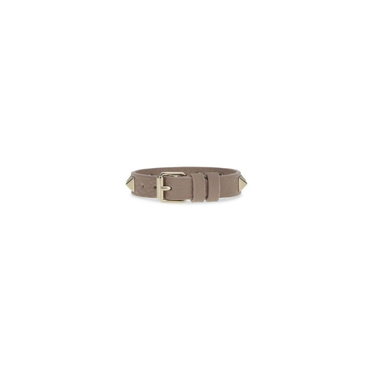 Valentino Garavani Gray Calf Leather Bos Taurus Bracelet grau