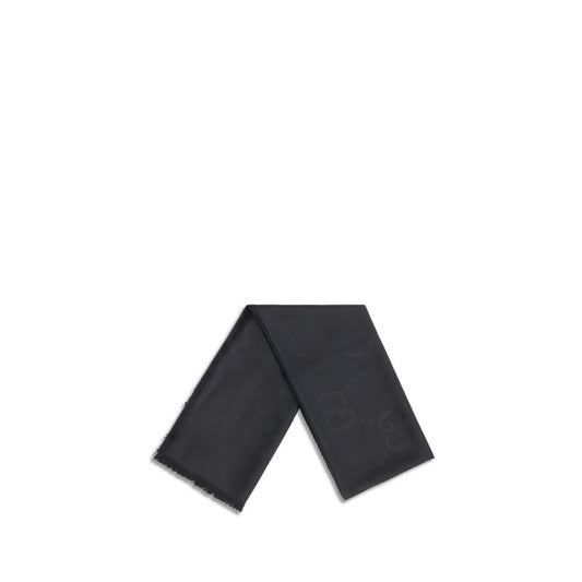 Gucci Black Wool And Silk Scarf schwarz