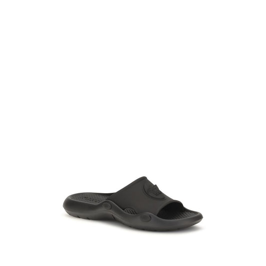 Versace Black Nettuno Rubber Slides Sandals schwarz