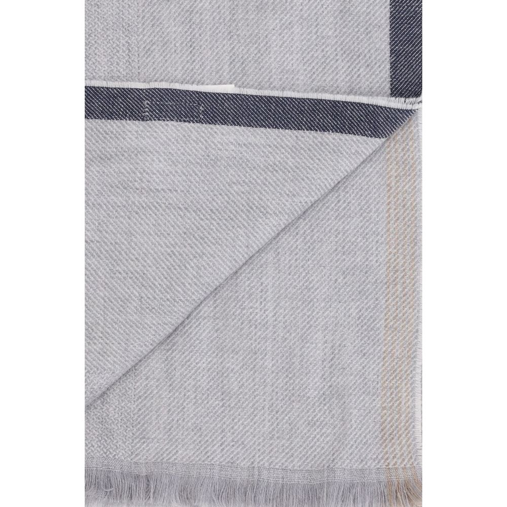 Brunello Cucinelli Gray Cashmere Scarf grau