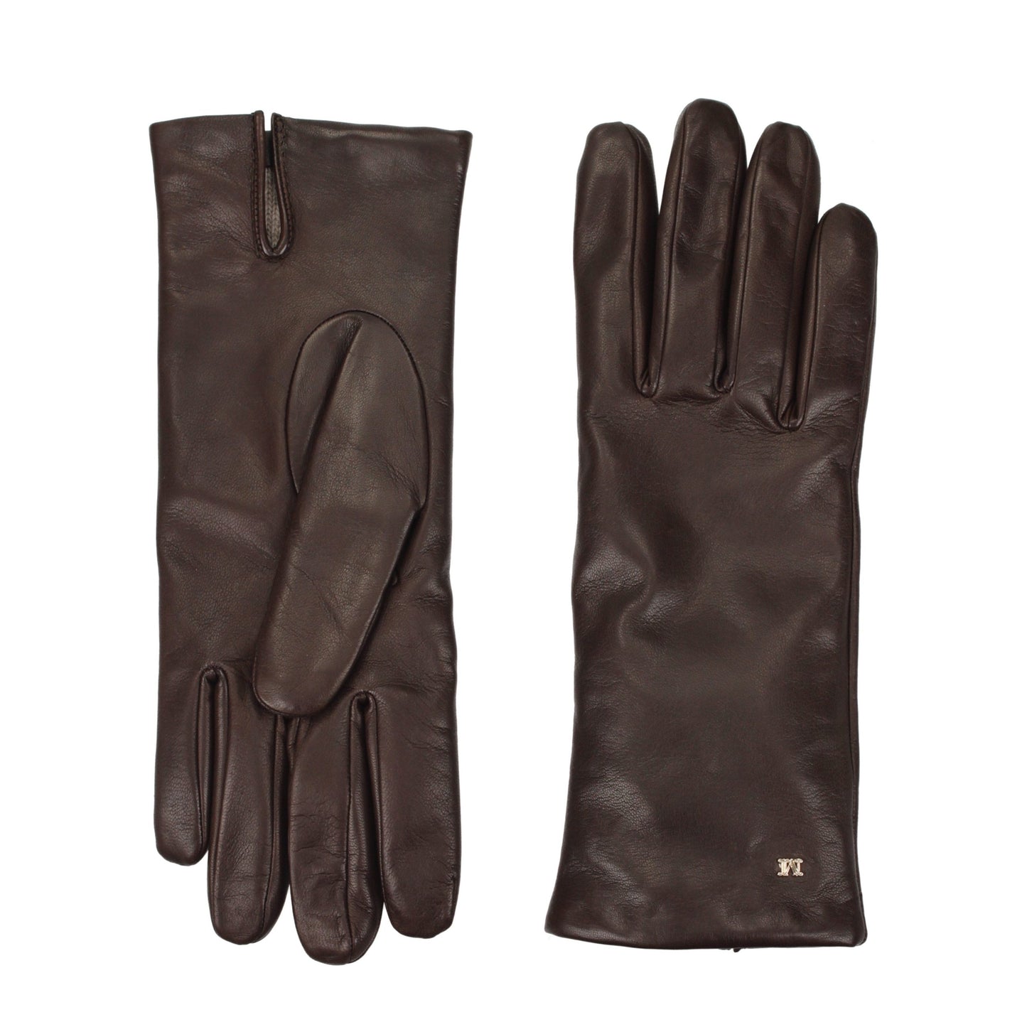 Max Mara Brown Leather Gloves braun