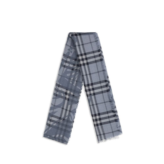 Burberry Blue Knight Check Scarf Foulard blau