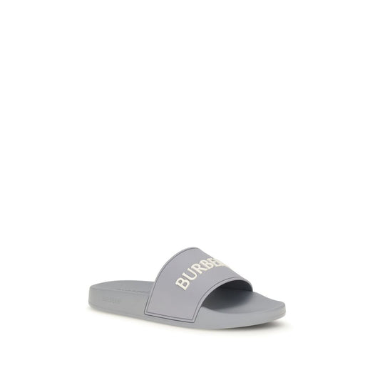 Burberry Gray Logo Slides grau